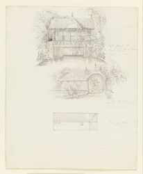 Boat House, Virginia Water; Verso- Scullery, Virginia Water